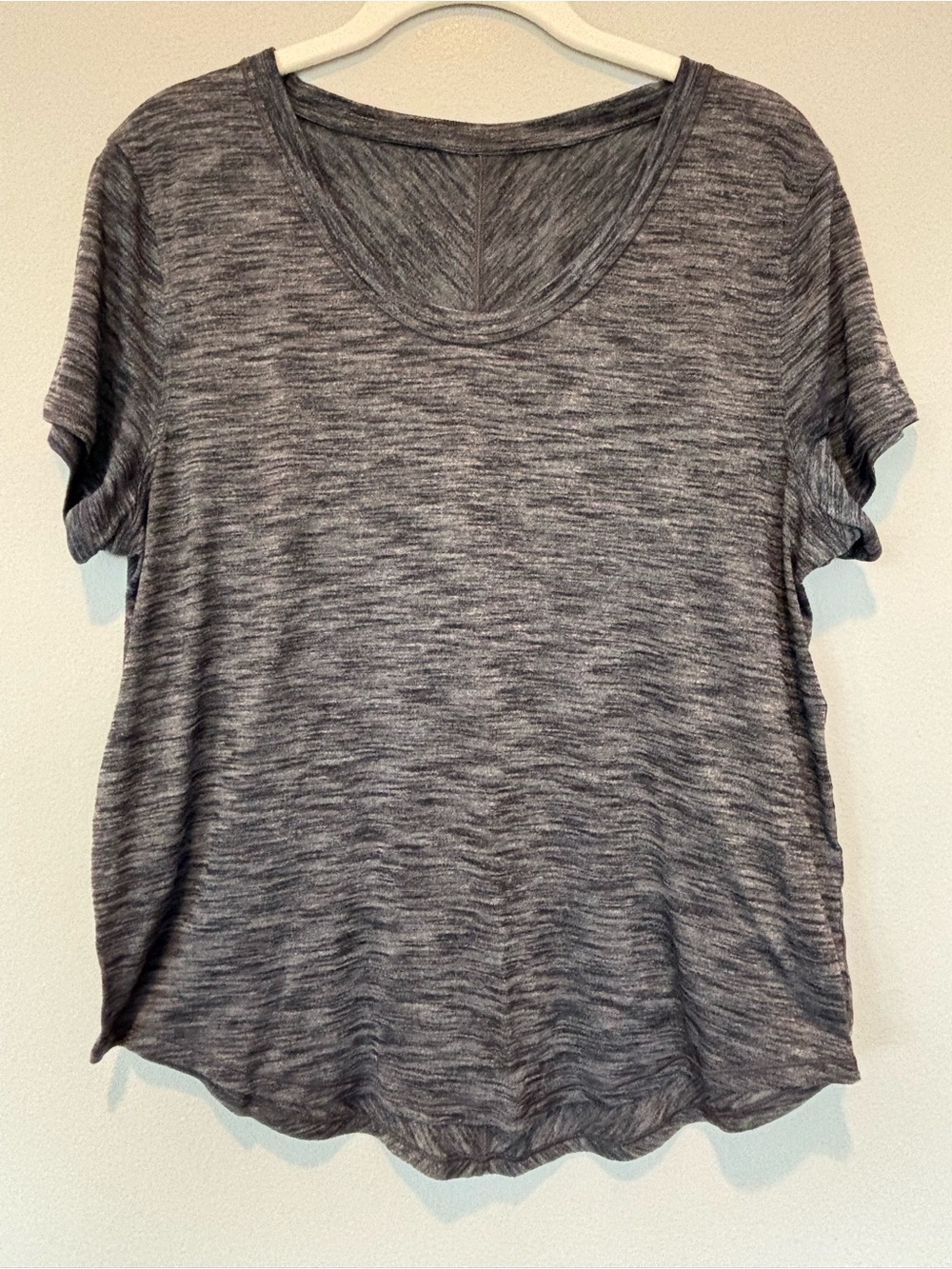 lululemon athletica Heathered Charcoal Short Sleeve Scoop Tee